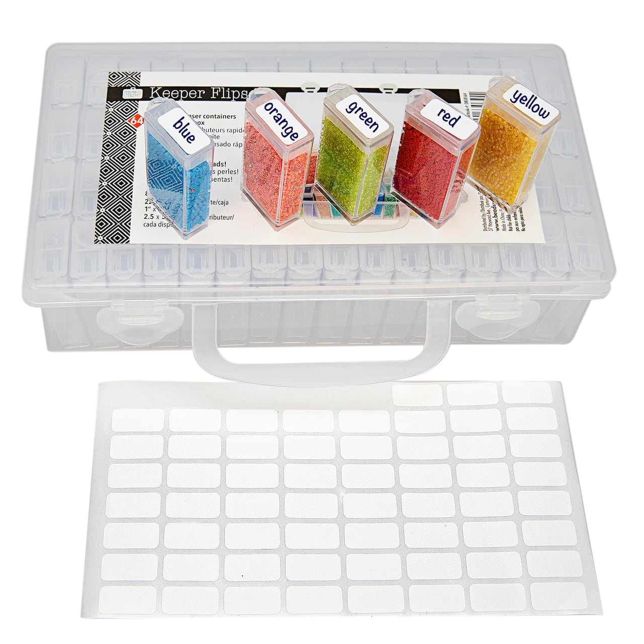 The Beadsmith® Plastic Box with Flip Boxes and Labels